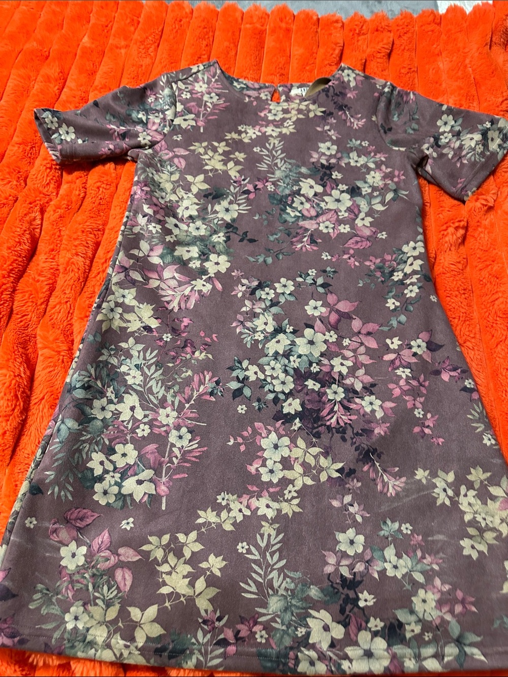 Girls' Purple Floral A-Line Casual Dress